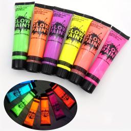 Tinta fluorescente de néon para rosto e corpo, pintura UV brilho para festa de Halloween, maquiagem cosplay para crianças, arte corporal, festival - Image 5
