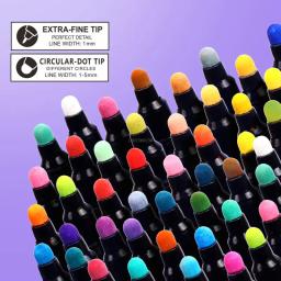 Extra Fine Tinta Acrílica Marcador Canetas, Pontos Ponta Brush Markers Set, caligrafia, letras de vidro, arte rupestre, pintura, 12, 60 cores - Image 2