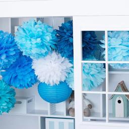 Dark Green Paper Pom Pom Set, ouro e bege festa Decorações Kit para festas elegantes e eventos - Image 6