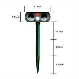 Ultrasonic Solar Animal Repelente, Pest Repeller, Alimentado, À prova d'água, Outdoor Forrepelling Moles, ratos, cobras - Image 4