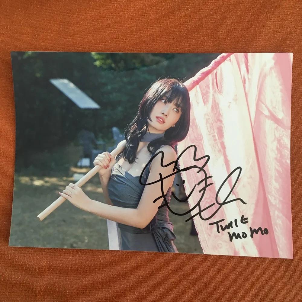 TWICE MOMO-Autografado Ouça com Você-Foto K-POP Coleção, 5*7, 2024B - Image 1