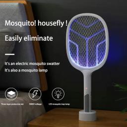 Mata-mosquitos elétrico recarregável novo dois em um segurança doméstica super mosquito matando lâmpada bateria de lítio - Image 1