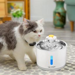Newpet Bebedouro para gatos de 2,4 litros para cães e gatos com sensor de movimento infravermelho Alimentador de água Adaptador de iluminação LED - Image 2