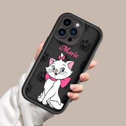 Caixa do telefone da arte do gato de disney-marie, caixa macia do telefone da escada do olho, apropriada para o iphone 15 14 13 12 11 mini xs xr x 8 7 pro max plus - Image 3