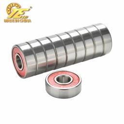 10 peças rolamentos de aço inoxidável abec 9 vermelhos de alto desempenho rolamentos de roda de skate scooter skate - Image 1