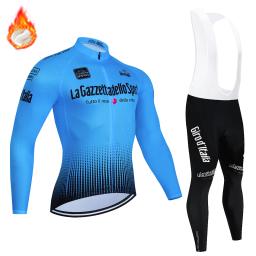 Roupas de ciclismo para homens, Traje uniforme, Bike Fleece Jersey, Conjunto esportivo, Calças, Vestuário de bicicleta, Babador, Blusa, Tour De Italy - Image 2