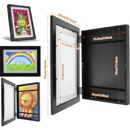 Molduras de arte para crianças, abertura frontal magnética para pôster, foto, desenho, pinturas, imagens, arte infantil, molduras de exibição - Image 5