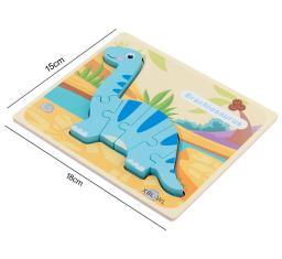 Bebê de madeira dos desenhos animados dinossauro 3d quebra-cabeça para crianças menino menina montessori aprendizagem precoce educacional puzzle brinquedos - Image 6