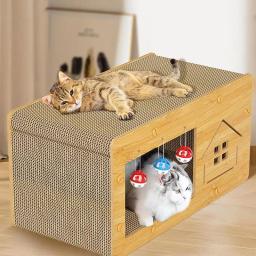 Arranhador grande para animais de estimação, casa do gato, coçadeira, cama do gato, ninho, gatinho arranhando pad, brinquedos da casa - Image 1
