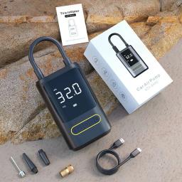 Inflador de pneus de bicicleta portátil multiuso 150psi mini bomba de ar inflável automática usb tipo-c recarregável 4000mah bateria - Image 6