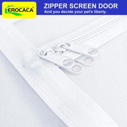 EROCACA-Porta de Tela com Zíper Bilateral, Heavy Duty, Impedir Cães, Gatos, Gatos, Correndo, Casa, Quarto, Sala de Estar, Tela - Image 5