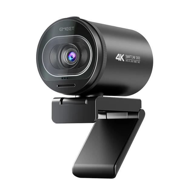 Webcam 4K com Microfones e Capa de Privacidade para Streaming em TikTok e YouTube, Foco Automático e 60FPS em 1080p