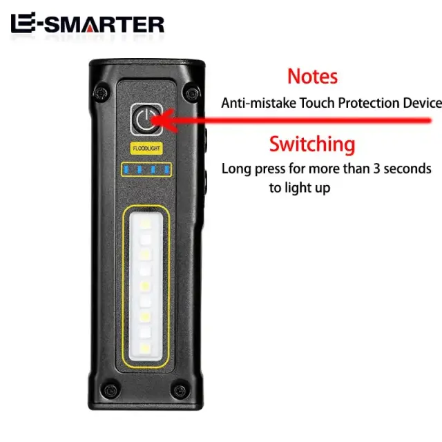 Lanterna LED Recarregável Portátil com Imã - Potente Luz de Emergência para Pesca e Atividades ao Ar Livre