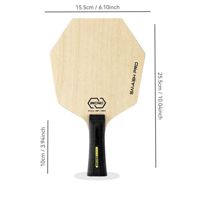 Raquete de Tênis de Mesa Profissional Hexagonal - Madeira Pura - Remo para Treino Ofensivo