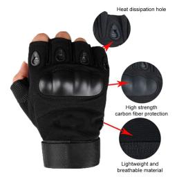 Luvas táticas protetoras para homens, metade do dedo, esportes ao ar livre, tiro, caça, motocicleta, ciclismo, 1 par - Image 4