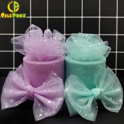 Tule Organza Ribbon Roll, Estrela Ilusória, Fita Iridescente para Gift Wrap, Clip de Cabelo, Tutu, Saia Pom, Decoração DIY, 6cm, 25 jardas - Image 2