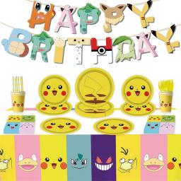 Pokemon Pikachu Theme Birthday Balloons, Party Decorações Kits, Pratos de Papel, Copos, Guardanapos para Crianças, Suprimentos de Eventos, Baby Shower, Novo - Image 4