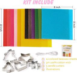 Puro cera de abelha diy artesanal arte artesanato atividades para crianças e adultos, 12 cores natural favo de mel cera de abelha - Image 2