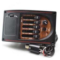 Plástico EQ Equalizador Tuner, Pickup Piezo, pré-wired Preamp, guitarra acústica, Peças Acessórios, 5-Band Tone Controls, 1 Set - Image 3
