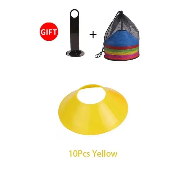 Cones de Futebol com Tote Bag - Conjunto de 10 Discos para Agilidade e Treinamento Esportivo