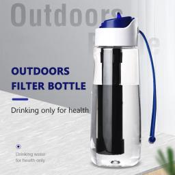 750ml grande capacidade palha copo de filtro ao ar livre caminhadas equipamentos acampamento sobrevivência emergência purificador água garrafa água potável - Image 1