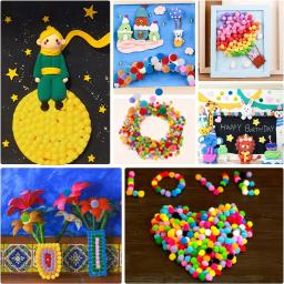 Coloridos pequenos Pom Poms para decorações de festas, macio, fofo, Puff Ball, Pompons arco-íris, DIY, crianças, artesanato, escola, 100pcs, 25mm - Image 2