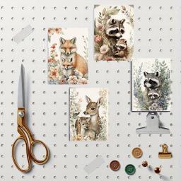 Cartão e adesivo de floresta animal, Cartão, Scrapbooking, Artesanato de papel, Lixo Diário, Dia das Mães, 44pcs - Image 3