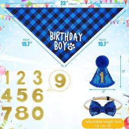 Dog Birthday Party Decoração Set, Pet Supplies, cachecol triângulo, chapéu bonito, gravata, colarinho, acessório do cão - Image 6