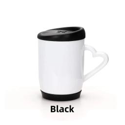 Cerâmica Plain White Canecas com Tampa De Silicone e Inferior, Logotipo Personalizado, Caneca Revestida, Café e Chá Xícara, Sublimação Em Branco, 11oz - Image 5