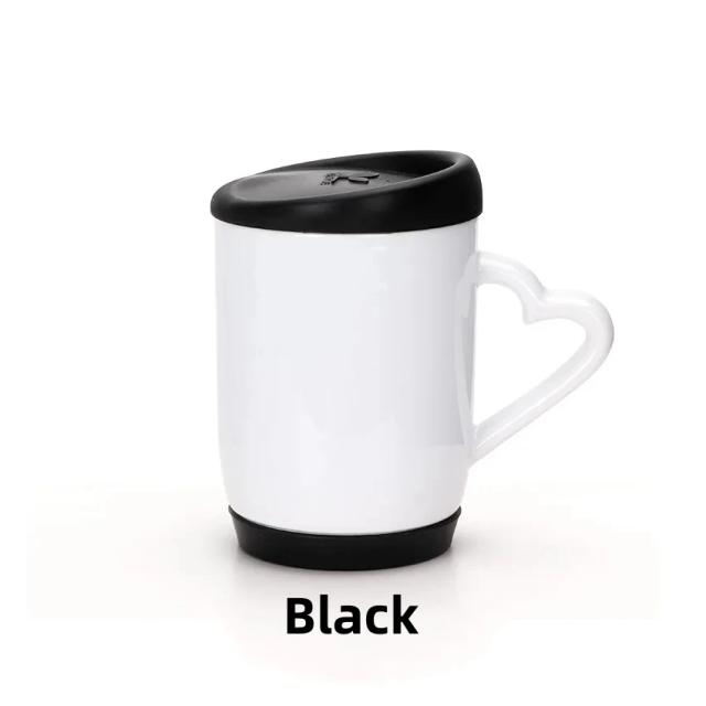 Canecas de Cerâmica Branca com Tampa de Silicone e Logotipo Personalizado para Café e Chá - Ideal para Sublimação, 11oz