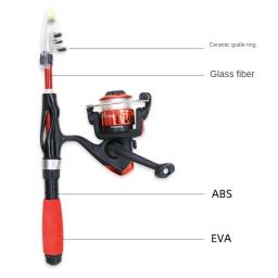 Telescópica Mini Pesca Varas Combo Set, Hastes Dobráveis Carretéis, Iscas, Ganchos, Bolsa, Kit de Pesca Portátil para Crianças e Adultos, 31cm - Image 4