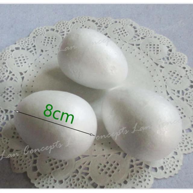 Espuma Oval 8cm em Isopor para Artesanato de Ovos de Páscoa - 50 Peças com Frete Grátis