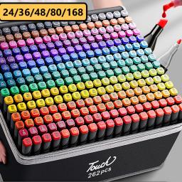 Conjunto de dupla cabeçada oleosa marcador, desenho do esboço à base de álcool, Graffiti Art Marker para Manga, Arte Escolar Suprimentos, 36 cores, 48 cores, 80 cores, 168 cores - Image 1