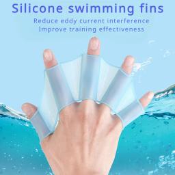 Barbatanas de natação de silicone flipper homens mulheres criança piscina esporte treinamento profissional dedo mão webbed luvas pás equipamentos - Image 1