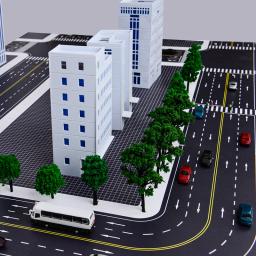 Miniatura Cidade Rua Cenário PVC Folha, Tráfego, Rota, Estrada Cena Material, Edifício Modelo, Construção Paisagem, 1:150 - Image 3
