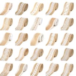 2m 5cm natural juta serapilheira rolls hessian fita com laço rústico vintage decoração de casamento ornamento serapilheira festa diy artesanato suprimentos - Image 1
