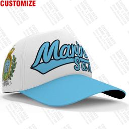 Bonés de beisebol de san marino livre feito sob encomenda nome número da equipe logotipo sm chapéus smr país viagem república nação bandeira italiana chapelaria - Image 6