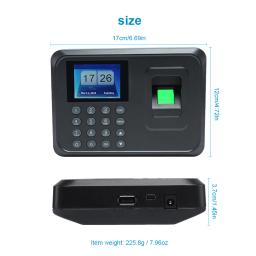 Intelligent Biometric Fingerprint Senha AttChimney Máquina, Employee Checking, Built-in Recorder, 2.4 "TFT LCD Screen, DC 5V Tempo - Image 4