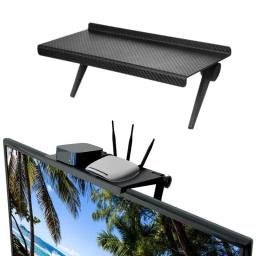 1pc venda quente rack de armazenamento de tela de computador e tv roteador sem fio set-top box rack sem suporte de armazenamento perfurado ferramenta divina - Image 1