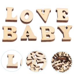 100 pçs fatia de madeira letras alfabeto artesanato cortar decoração de parede natural natal pequenas crianças brinquedo amadeirado material decoração - Image 3
