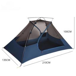 Barraca de acampamento ao ar livre ultra leve, Nylon, Silicone tecido revestido, mochila de viagem impermeável, 2 pessoas, 20D, 1,47 kg, 4 estações - Image 4
