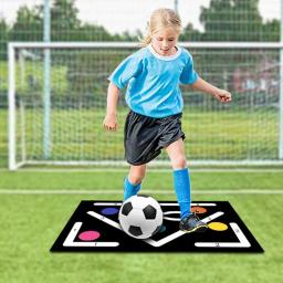 Passo-esteira do treinamento do futebol, almofada do treinamento, equipamento do controle da bola, tapete antiderrapante, brocas das habilidades do futebol, 23,6x35,4" - Image 2
