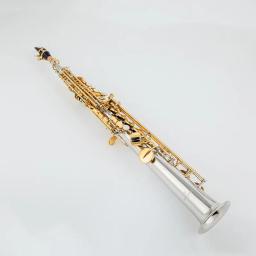 Chave de ouro prata Saxofone soprano com estojo, bocal, ligadura, palhetas, pescoço, pescoço, sax, feito no Japão, WO37 - Image 5