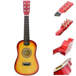 Guitarra de madeira sólida portátil para crianças, iniciantes acústicos, instrumentos musicais, venda quente, multi cores, 23 Polegada, 6 cordas - Image 4