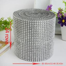 Strass Cadeia Cadeia Copo, Fita Brilhante, Aparar Malha, Imitação Oca De Cristal, DIY, Decoração Da Festa De Casamento, 24 Fileiras - Image 6