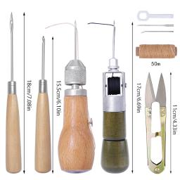 IMZAY Conjunto De Ferramentas De Costura De Couro Máquina De Costura Manual Kit Speedy Stitcher Tesoura De Fio De Linha Encerada Ferramenta De Artesanato De Reparação De Couro - Image 2