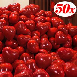 Coração vermelho inflável látex balões, decoração suprimentos, dia dos namorados, festa de casamento, aniversário, atacado, 50 pcs, 10pcs - Image 1
