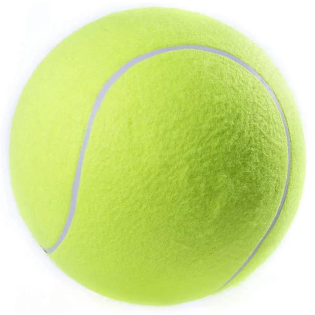 Bola de Tênis Inflável Gigante para Cachorros - Brinquedo Mastigável e Interativo de 24cm para Diversão Garantida