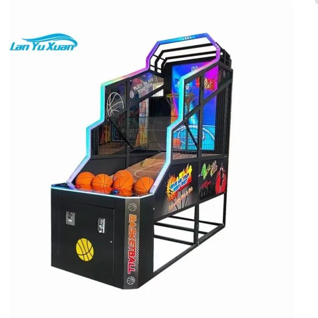Máquina de Arcade para Jogar Basquete com Bolas na Cesta