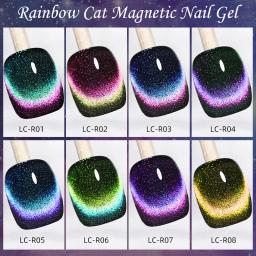 LILYCUTE Magnético Gel Conjunto de Esmalte, Glitter Reflexivo 9D, Vara Magnética Cat, Mergulhe Off Nail Art, Verniz, 10Pcs por Conjunto - Image 5
